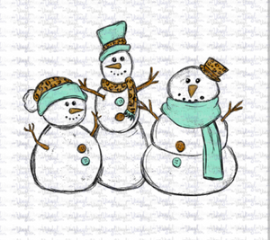 Sublimation Transfer 3 Snowmen Merry Christmas
