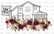 Load image into Gallery viewer, Waterslide Decal Home for Sale with Flowers
