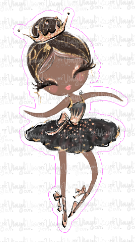 Sticker 2C Ballerina Black Dress with Dark Skin