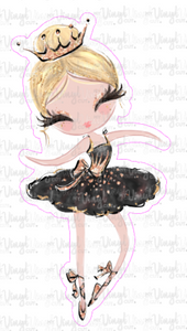 Sticker 2B Ballerina Black Dress with Yellow Hair