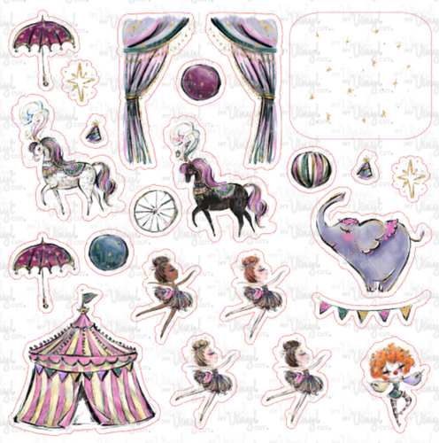 Sticker or Static Cling Sheet Circus