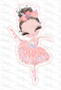 Sticker 2K Ballerina Pink Dress with Brown Hair