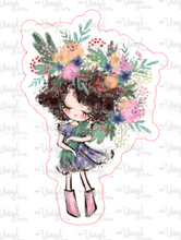 Load image into Gallery viewer, Sticker 3A Garden Girl with Curly Brown Hair