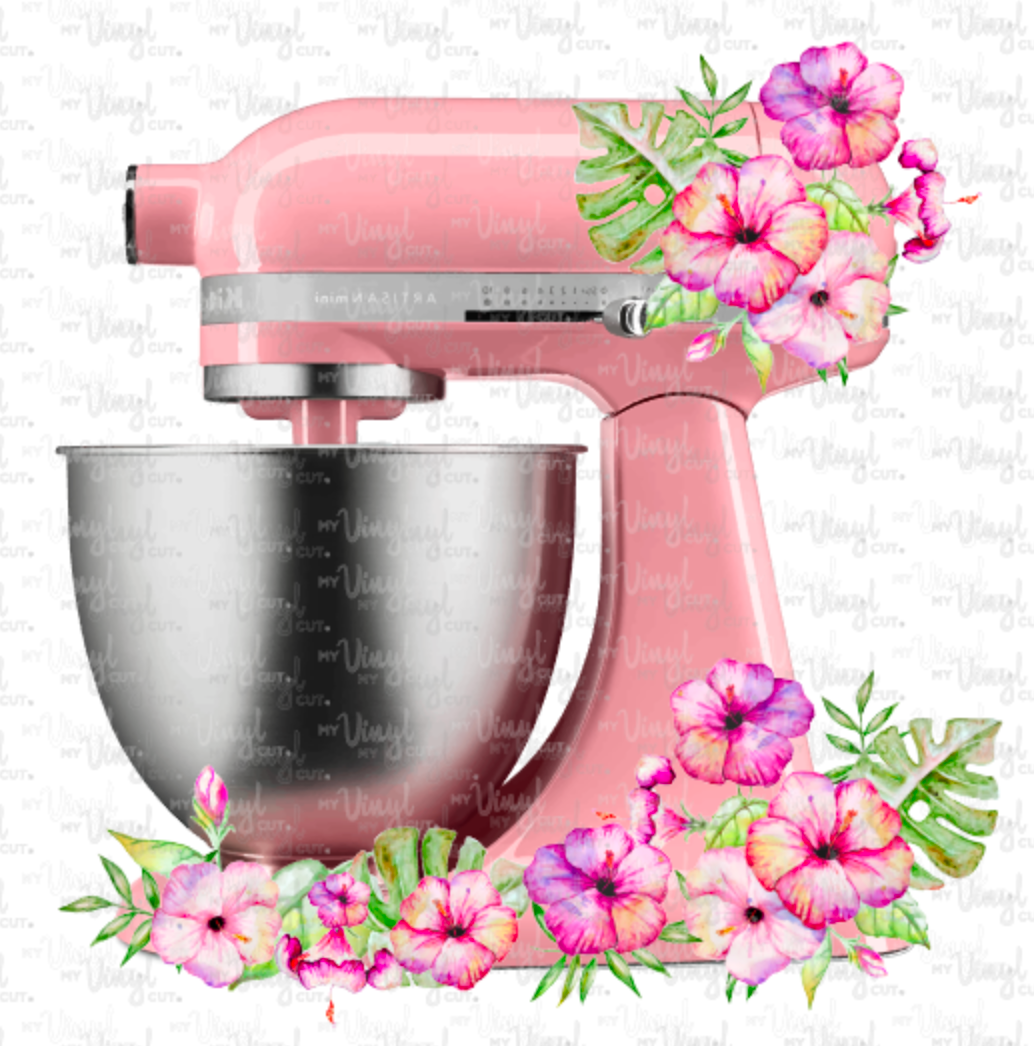 Waterslide Decal K4 Pink Mixer with Flowers