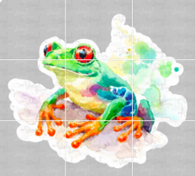 Load image into Gallery viewer, Sticker | 36E | Watercolor Frog | Waterproof Vinyl Sticker | White | Clear | Permanent | Removable | Window Cling | Glitter | Holographic