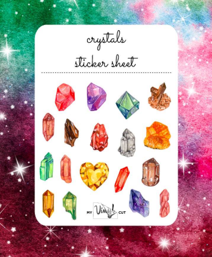 Sticker Sheet 1 Set of little planner stickers Crystals