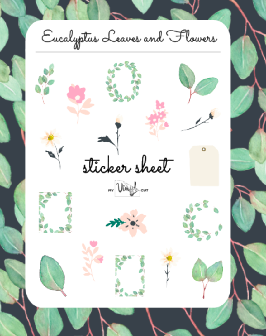 Sticker Sheet 3 Set of little planner stickers Eucalyptus Leaves and Plants