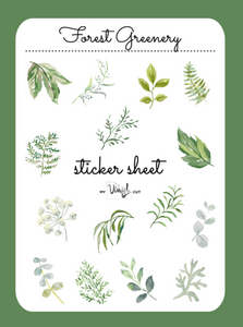 Sticker Sheet 7 Set of little planner stickers Forest Greenery
