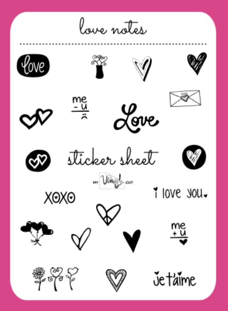 Sticker Sheet 13 Set of little planner stickers Love Notes