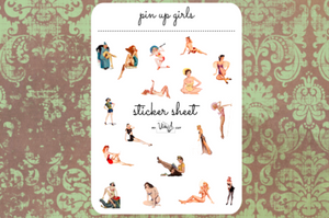 Sticker Sheet 21 Set of little planner stickers Pin Up Girls