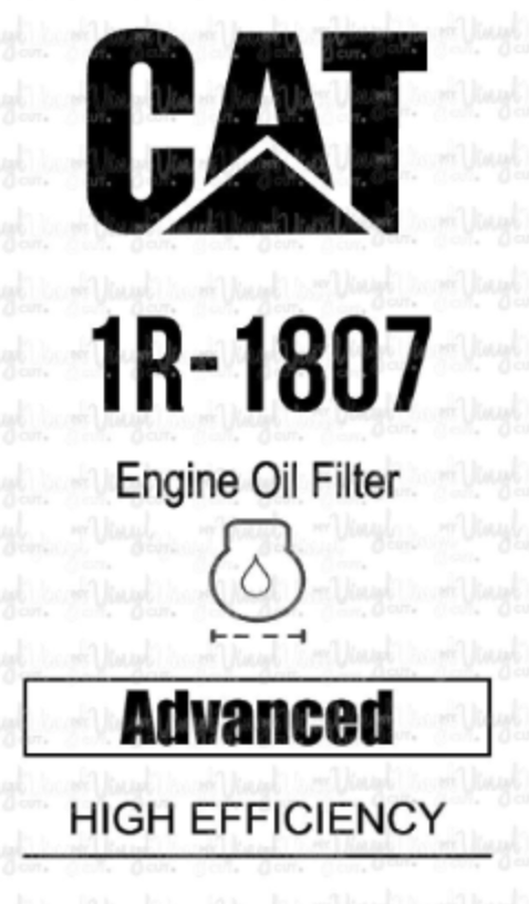Waterslide Decal CAT Oil Fuel Filter Label