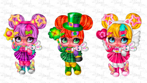 Waterslide Decal Set of 3 Lilly Dolls