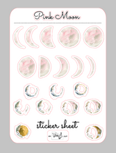 Load image into Gallery viewer, Sticker Sheet 32 Set of little planner stickers Pink Moon