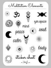 Load image into Gallery viewer, Sticker Sheet 31 Set of little planner stickers Meditation Elements