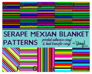 Printed Adhesive Vinyl SERAPE MEXICAN BLANKET Patterned Vinyl 12 x 12 sheet