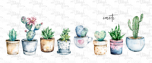 Load image into Gallery viewer, Waterslide Decal Row of Succulents and Cactus