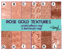 Load image into Gallery viewer, Printed HTV ROSE GOLD TEXTURES Patterned Heat Transfer Vinyl 12 x 12 sheet