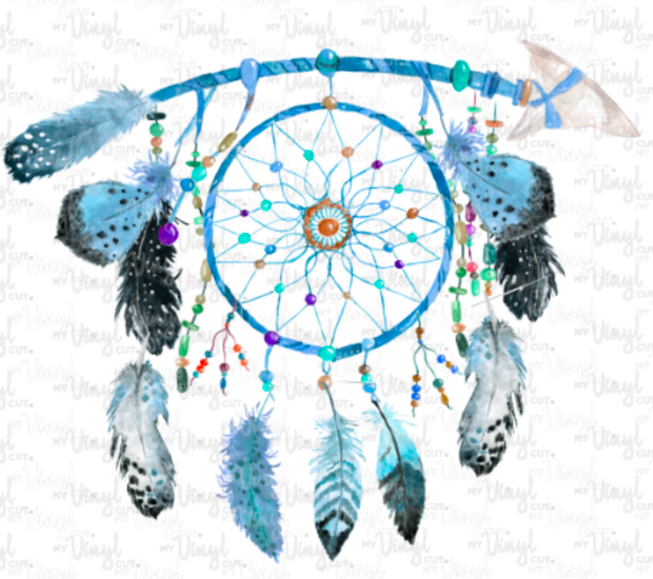 Waterslide Decal 46D Blue Dreamcatcher with Feathers