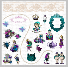 Load image into Gallery viewer, Waterslide Decal Sheet 12 x 12 inch Dark Alice with Beige Lace