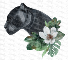 Load image into Gallery viewer, Waterslide Decal Watercolor Black Jaguar with Flowers