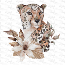 Load image into Gallery viewer, Waterslide Decal Watercolor Leopard/Cheetah with Flowers