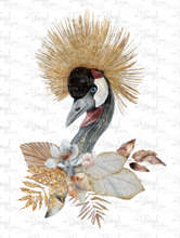 Load image into Gallery viewer, Waterslide Decal Watercolor Crowned Crane