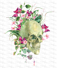 Load image into Gallery viewer, Waterslide Decal SKULL WITH FLOWERS