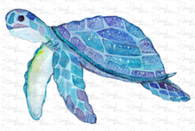 Load image into Gallery viewer, Sticker | 58D | Watercolor Sea Turtle | Waterproof Vinyl Sticker | White | Clear | Permanent | Removable | Window Cling | Glitter | Holographic