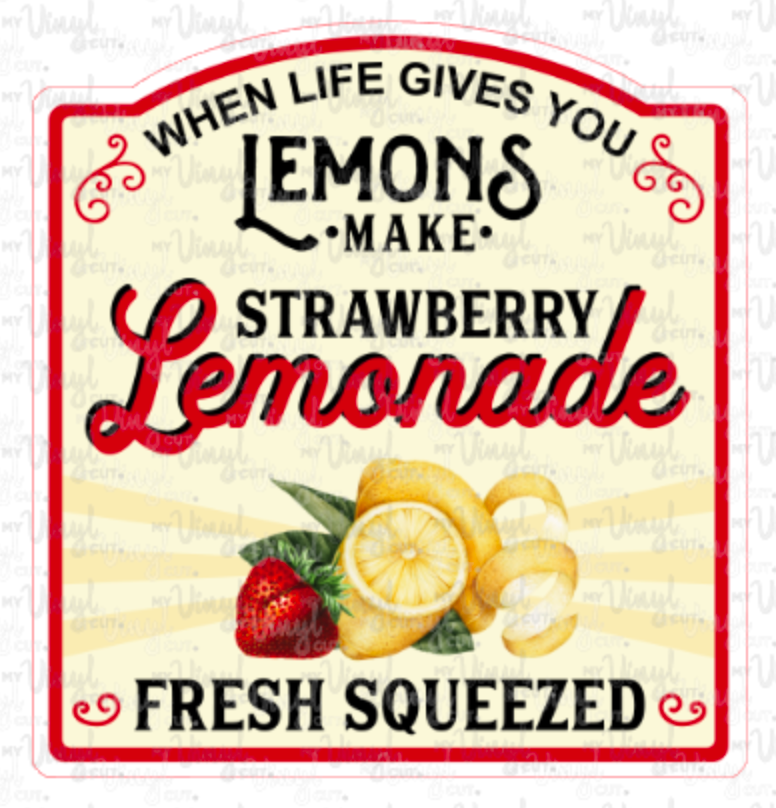 Sticker 10K When Life Gives You Lemons, Make Strawberry Lemonade