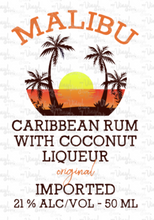 Load image into Gallery viewer, Waterslide Decal Malibu New Design Rum Bottle Label