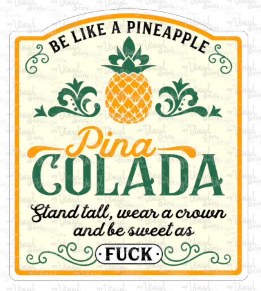 Sticker 10P Label Pineapple Pina Colada NSFW