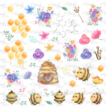 Load image into Gallery viewer, Waterslide Decal Sheet 12 x 12 inch Bee Happy