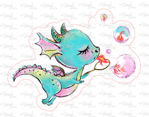 Sticker 14O Bubble Blowing Dragon