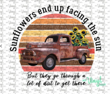 Load image into Gallery viewer, Sticker H1 Sunflowers in a Vintage Red Truck