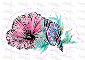 Sticker 18P Pink Sea Flower Bunch