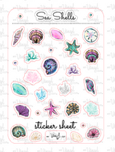 Load image into Gallery viewer, Sticker Sheet 38 Set of little planner stickers Sea Shells