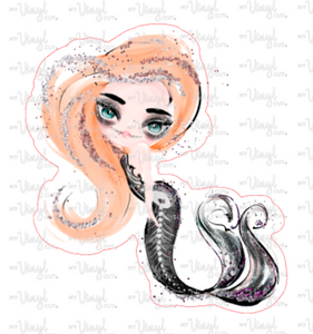 Sticker 19D Halloween Mermaid Orange Hair