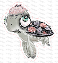 Load image into Gallery viewer, Sticker 19N Halloween Turtle with Brain Exposed