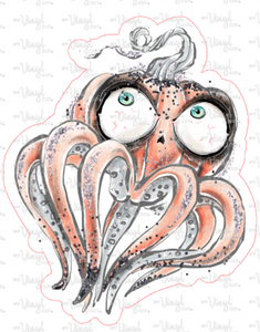 Sticker 19-O Halloween Coral Octopus