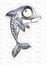 Load image into Gallery viewer, Sticker 19J Halloween Dolphin Skeleton