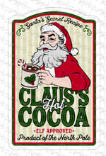 Load image into Gallery viewer, Sticker 16-O Santa Hot Cocoa Drink Label