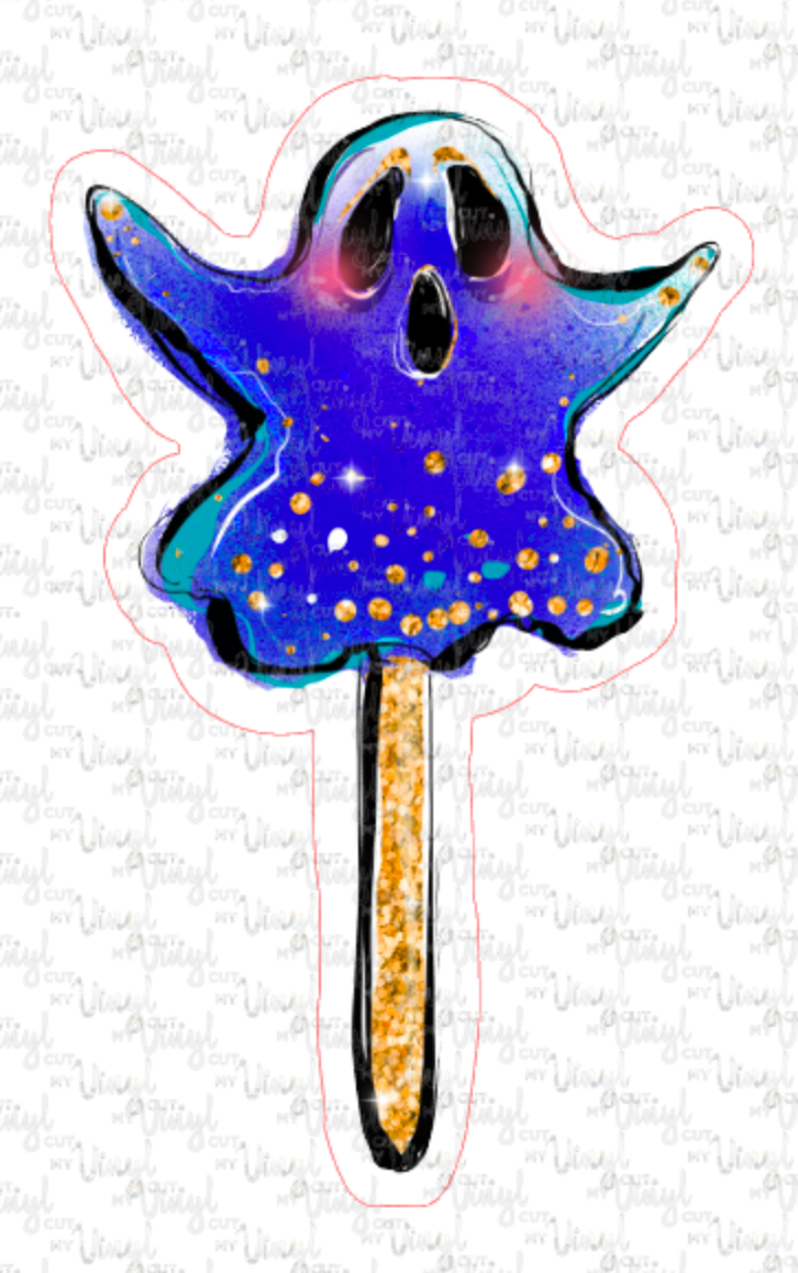 Sticker 23F Halloween Blue Ghost Pop