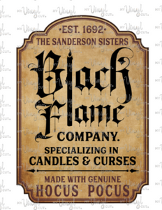 Sticker or Waterslide Decal 16C Black Flame Label Light Color