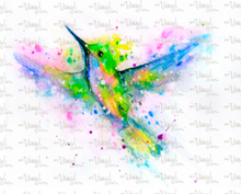 Load image into Gallery viewer, Waterslide Decal Watercolor Splotchy Hummingbird