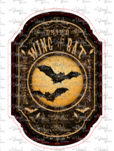 Load image into Gallery viewer, Sticker 25C Vintage Wing of Bat Apothecary Label