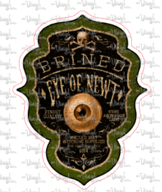 Sticker 25D Vintage Eye of Newt Apothecary Label