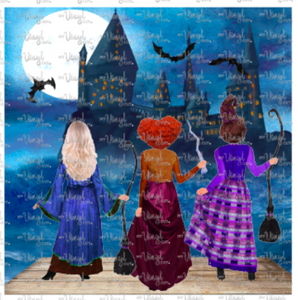 Waterslide Decal 3 Witch Sisters Witches Halloween Scene