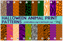Load image into Gallery viewer, Printed Heat Transfer Vinyl HTV Halloween Animal Print 12 x 12 inch sheet