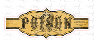 Sticker 25G Vintage Poison Label Wrap 4 inches wide