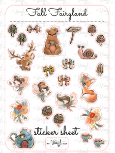 Sticker Sheet 42 Set of little planner stickers Fall Fairyland